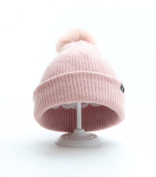 Superdry Womens Pink Cotton Bobble Hat One Size