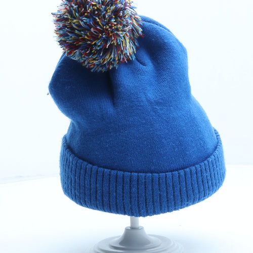 TU Boys Blue Geometric Acrylic Bobble Hat One Size - Skiing