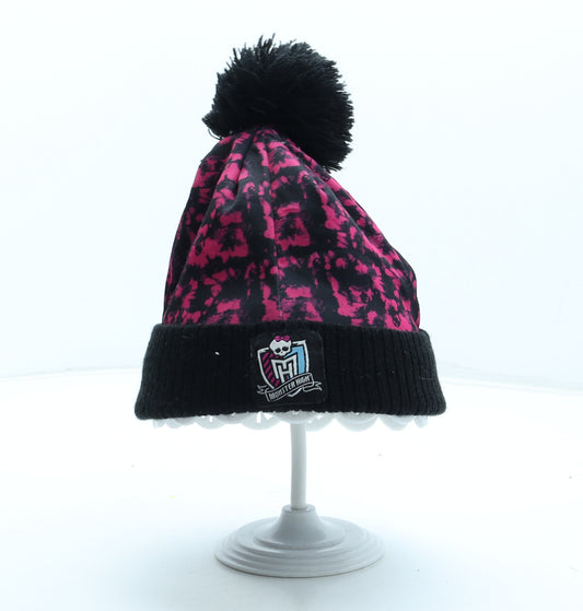 Monster High Girls Multicoloured Geometric Acrylic Bobble Hat Size S