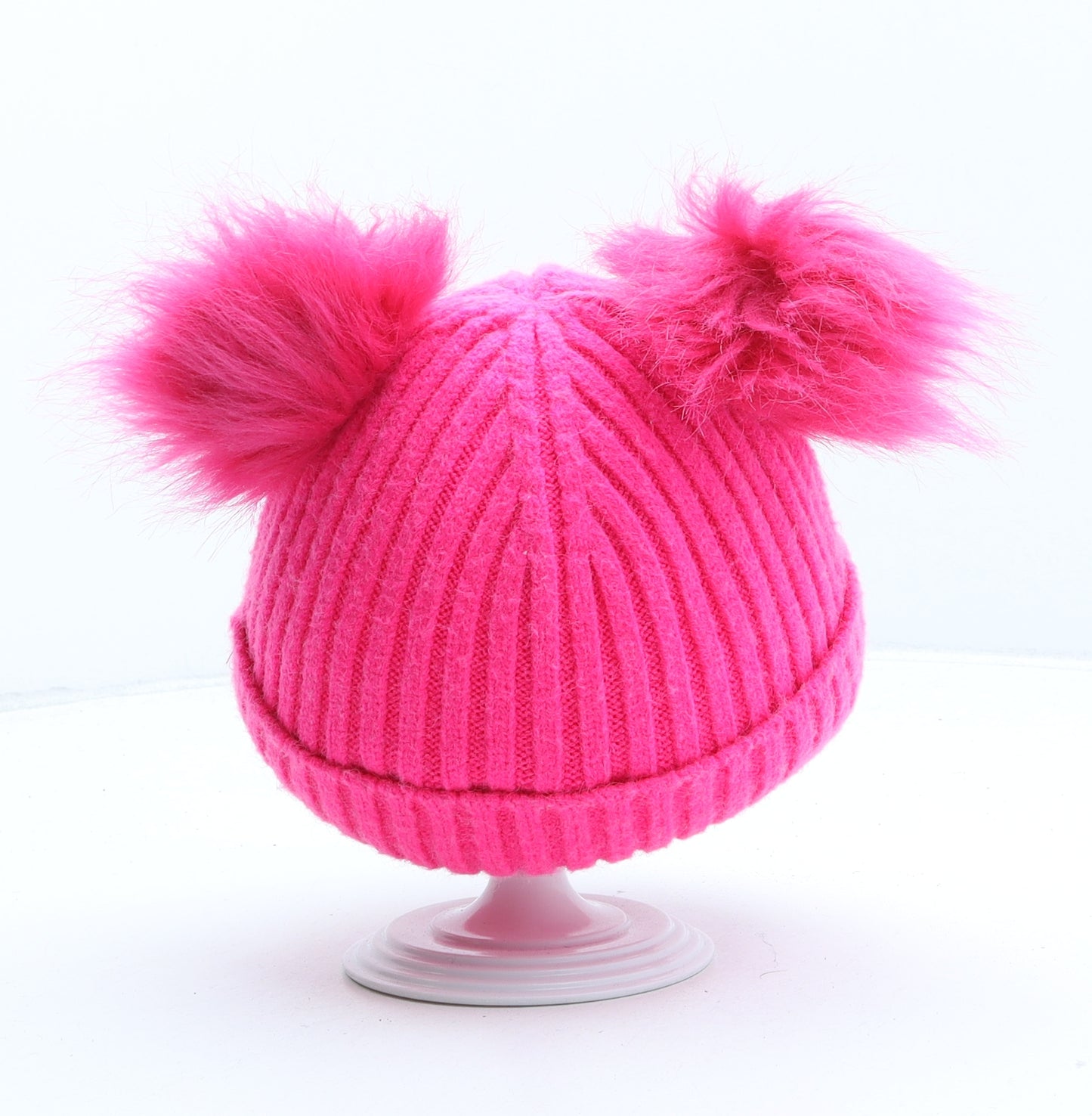 NEXT Girls Pink Acrylic Bobble Hat One Size