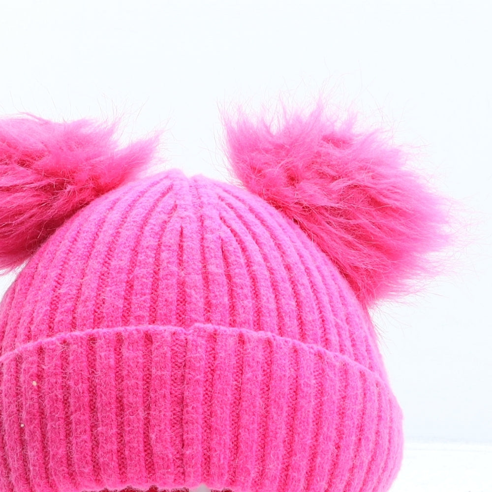 NEXT Girls Pink Acrylic Bobble Hat One Size