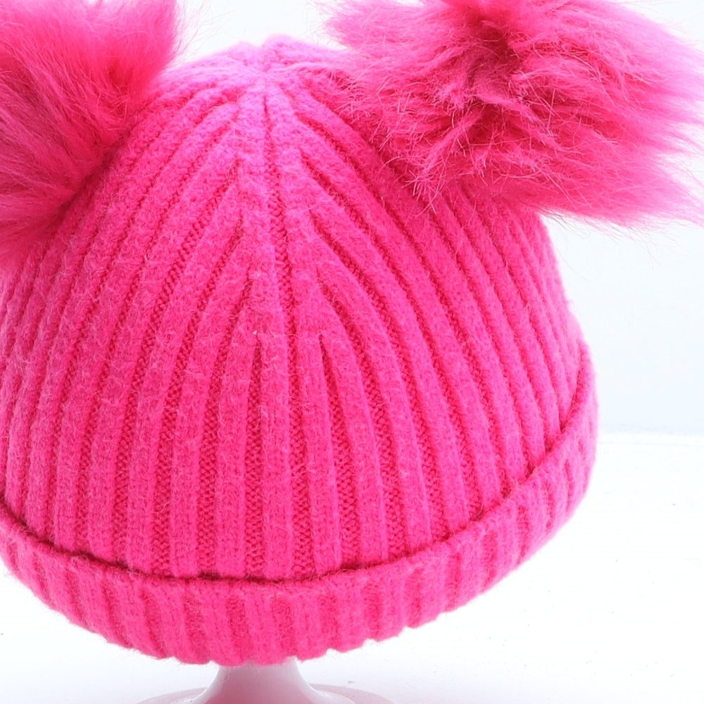 NEXT Girls Pink Acrylic Bobble Hat One Size