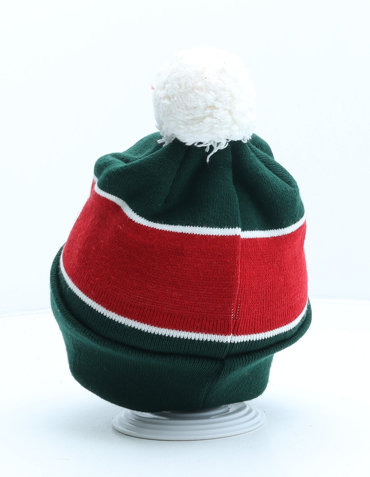 Leicester Tigers Mens Green Striped Acrylic Beanie One Size