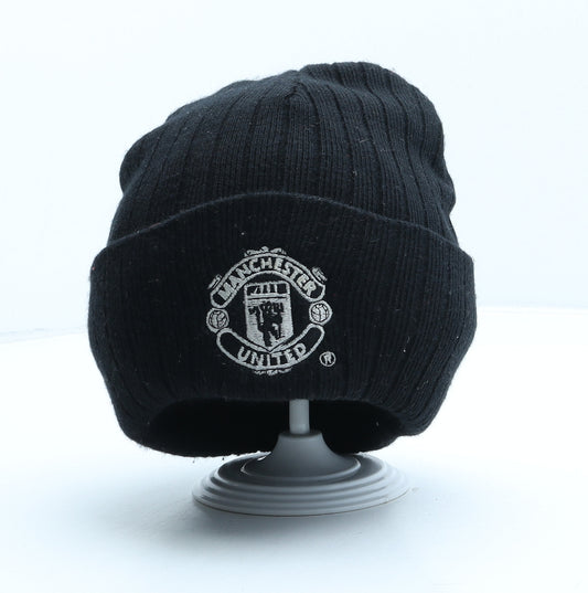 Manchester United Mens Black Acrylic Beanie One Size