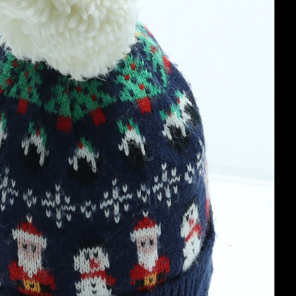 Atmosphere Mens Multicoloured Fair Isle Acrylic Beanie One Size - Christmas