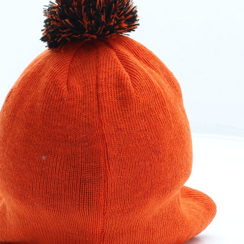 Jagermeister Mens Orange Acrylic Beanie One Size - Pom Pom