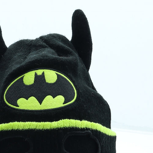Batman Boys Black Acrylic Beanie One Size - Ears