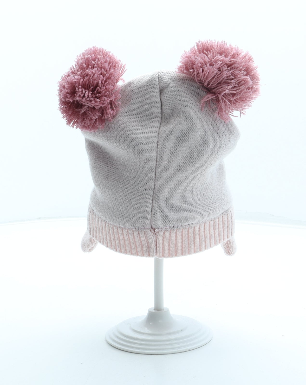 Disney Baby Girls Pink Acrylic Bobble Hat Size S - Minnie Mouse