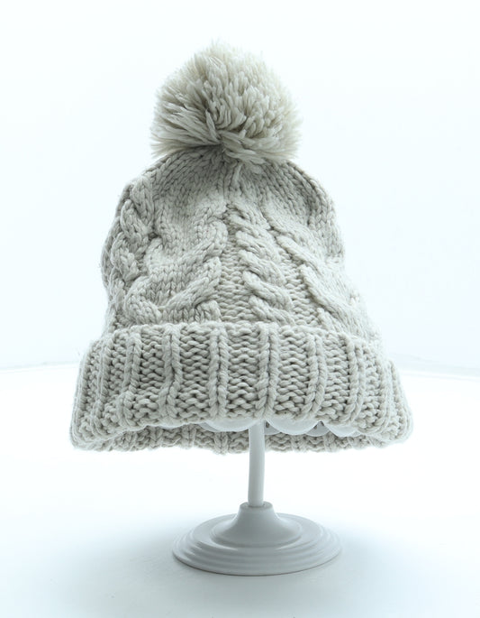 Divided by H&M Girls Beige Acrylic Bobble Hat One Size