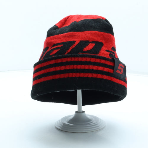 Snap On Mens Red Striped Acrylic Beanie One Size