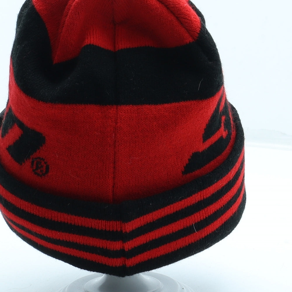 Snap On Mens Red Striped Acrylic Beanie One Size