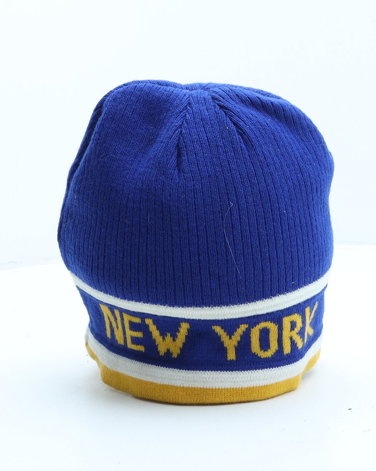 New York Mens Blue Polyester Beanie One Size