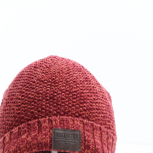 Hollister Womens Red Cotton Beanie One Size