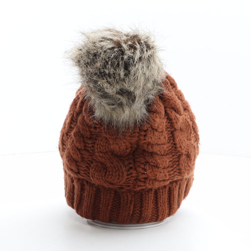 New Look Womens Brown Acrylic Bobble Hat One Size