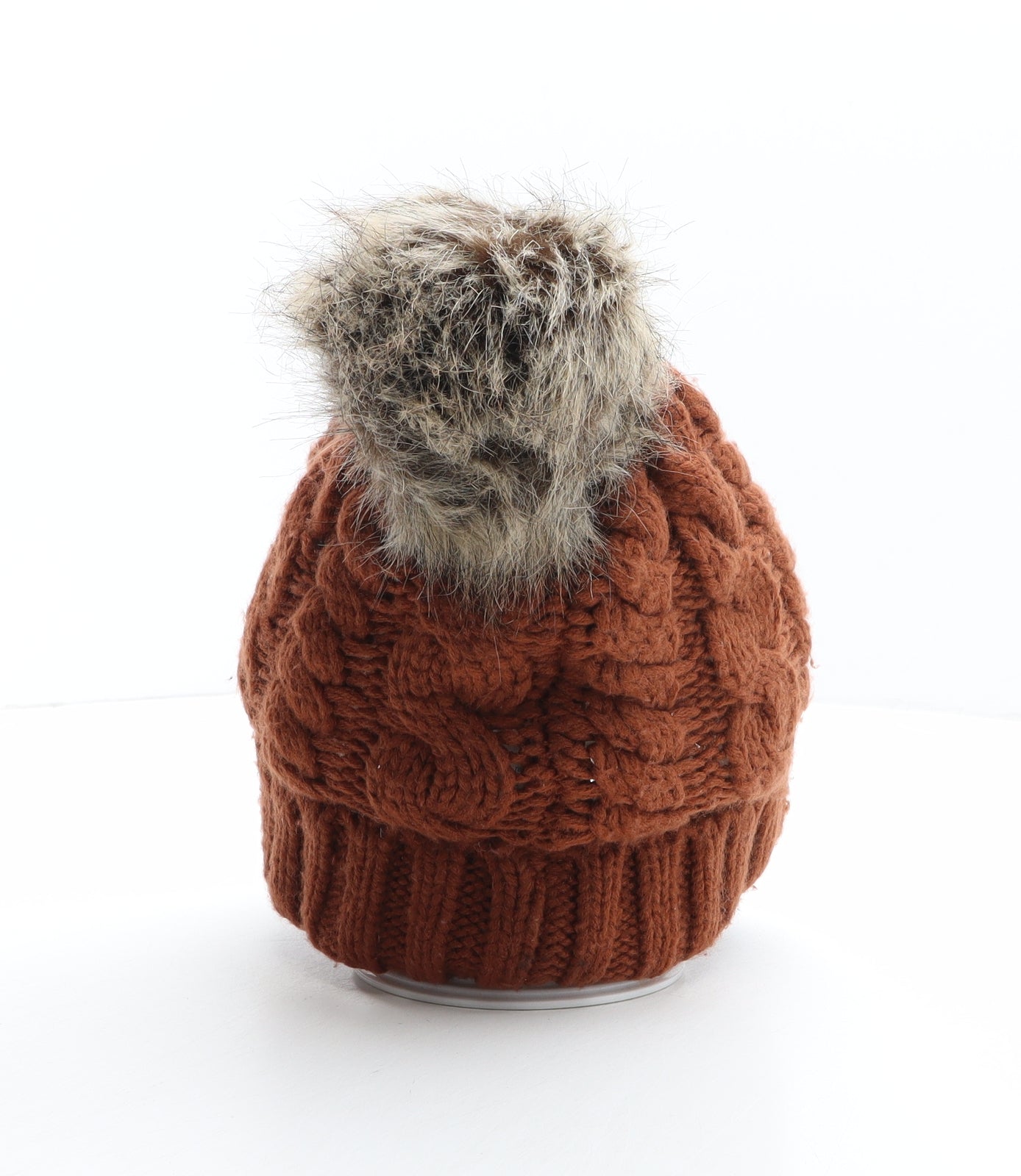 New Look Womens Brown Acrylic Bobble Hat One Size