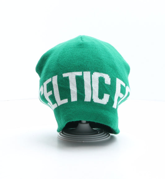 Celtic Football Club Mens Green Acrylic Beanie One Size