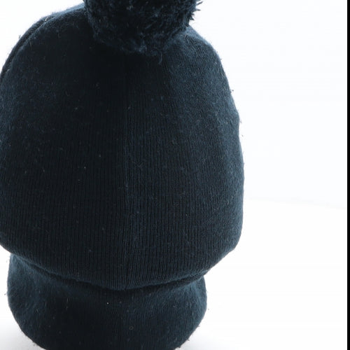 H&M Girls Blue Acrylic Bobble Hat One Size - Reversible sequins, Monster Face design