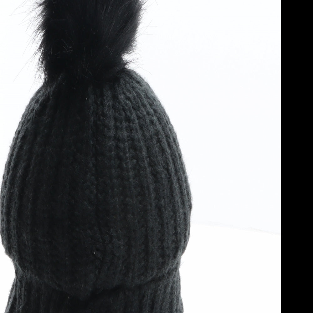 New Look Womens Black Acrylic Bobble Hat One Size