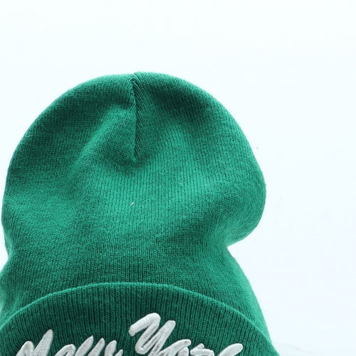 New York Mens Green Acrylic Beanie One Size