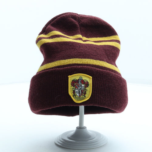 Harry Potter Boys Red Striped Acrylic Beanie One Size - Gryffindor