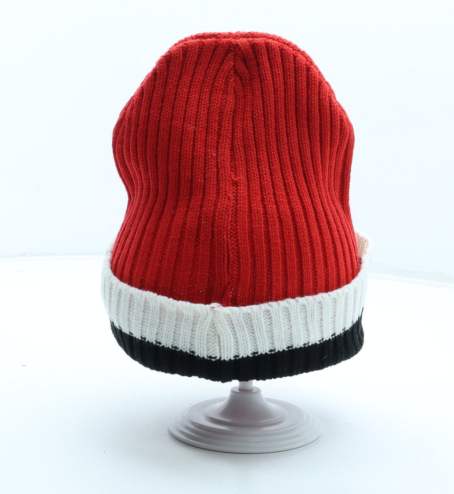 Manchester City FC Mens Red Striped Acrylic Beanie One Size - Logo Football