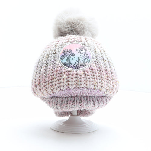 George Girls Pink Acrylic Bobble Hat One Size - Disney, Frozen, Elsa and Anna