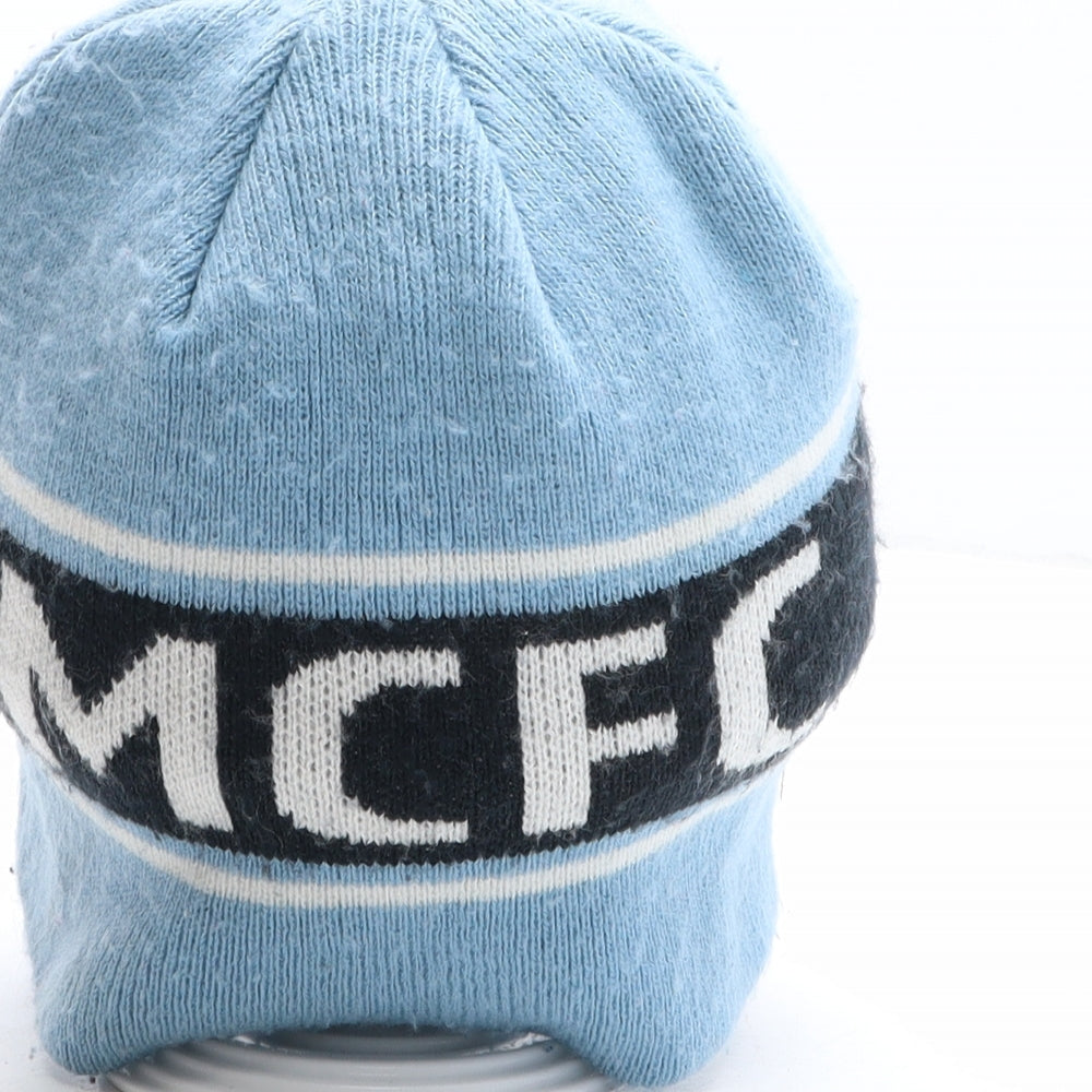 Manchester City FC Mens Blue Geometric Acrylic Beanie One Size