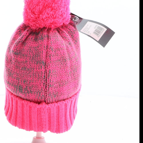 Trespass Girls Pink Acrylic Bobble Hat One Size