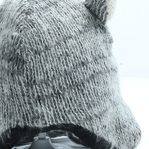 Preworn Boys Grey Wool Winter Hat One Size - Wolf
