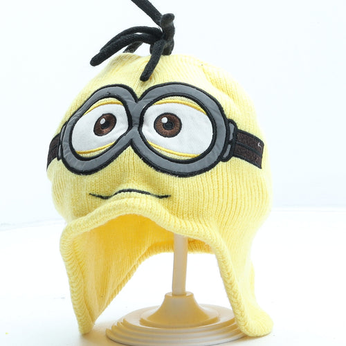 Despicable Me Boys Yellow Acrylic Winter Hat One Size - Minions