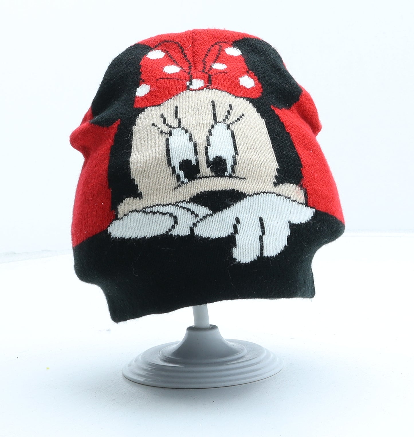 Young Dimension Girls Red Colourblock Acrylic Beanie One Size - Minnie mouse UK Size 3-6 Years