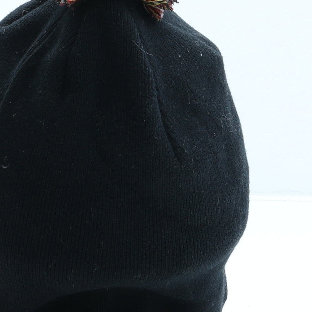 Penguin Mens Black Cotton Beanie One Size - Pom Pom Detail