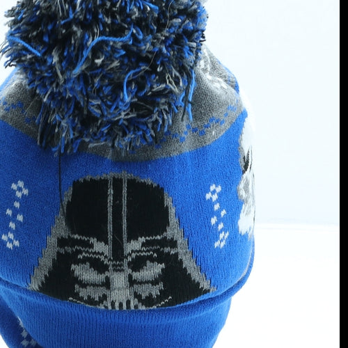 TU Boys Blue Fair Isle Acrylic Bobble Hat One Size - Star Wars