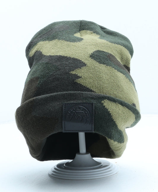 Primark Mens Green Camouflage Acrylic Beanie One Size