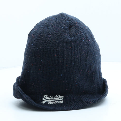 Superdry Mens Blue Cotton Beanie One Size