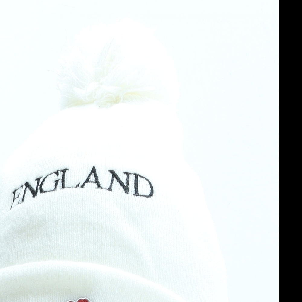 England Womens Ivory Acrylic Beanie One Size