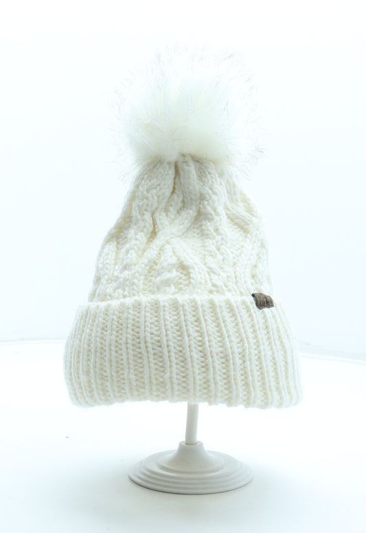 Trespass Womens White Acrylic Bobble Hat One Size - Faux Fur