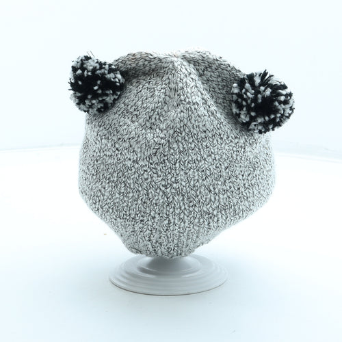 Preworn Womens Grey Acrylic Bobble Hat One Size - Panda Ears