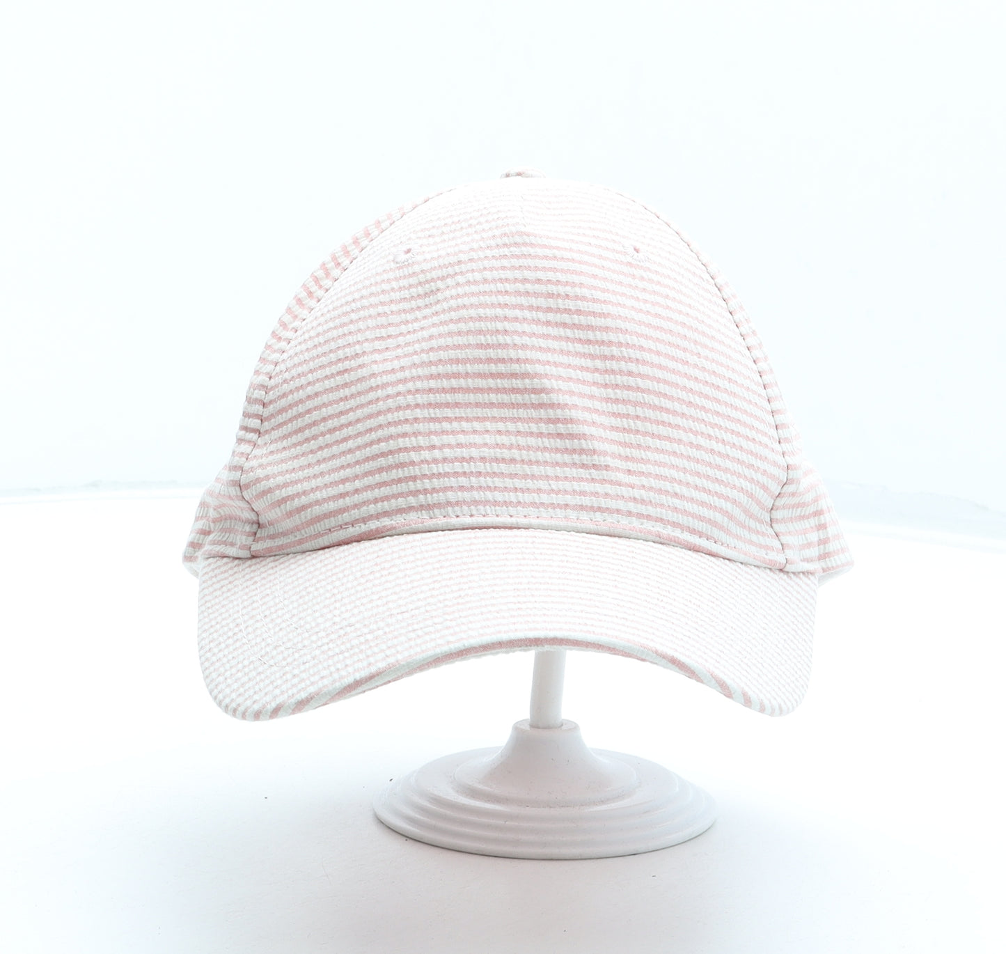 TU Girls Pink Striped Cotton Baseball Cap Size Adjustable