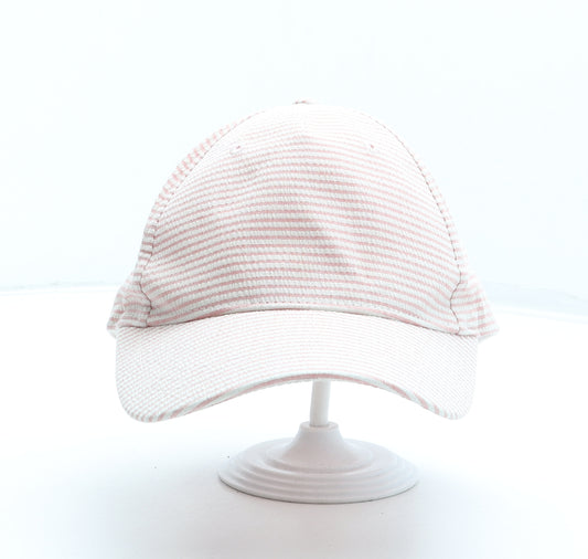 TU Girls Pink Striped Cotton Baseball Cap Size Adjustable