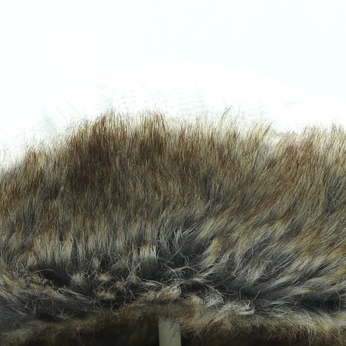 Alphorn Womens White Acrylic Trapper Hat One Size - Faux Fur