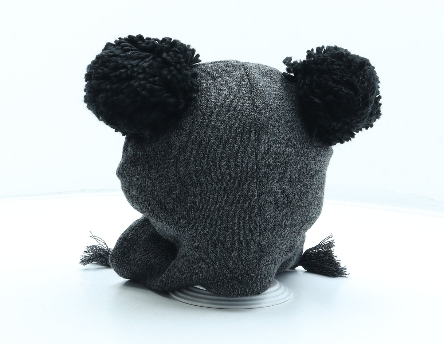 Disney Boys Grey Acrylic Bobble Hat One Size - Mickey Mouse Ears