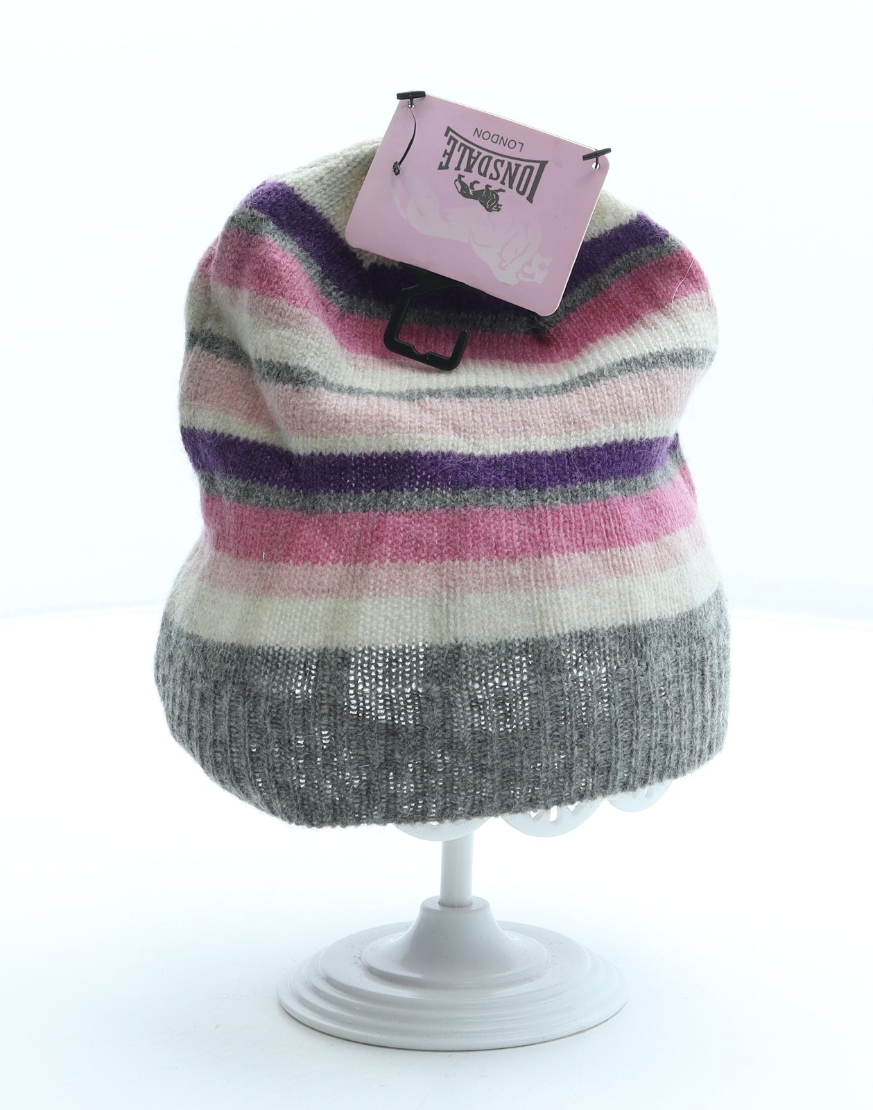 Lonsdale Womens Multicoloured Striped Wool Beanie One Size