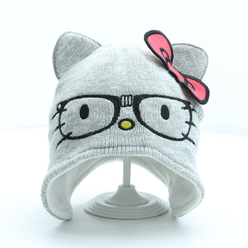 George Girls Grey Acrylic Bonnet Size Adjustable - Hello Kitty Ears