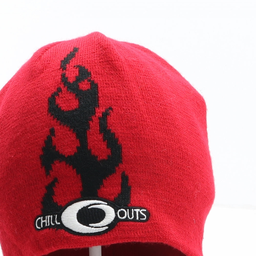 Original Chillouts Mens Red Acrylic Beanie One Size
