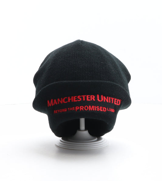 Manchester United Mens Black Acrylic Beanie One Size - Manchester United Beyond The Promised Land