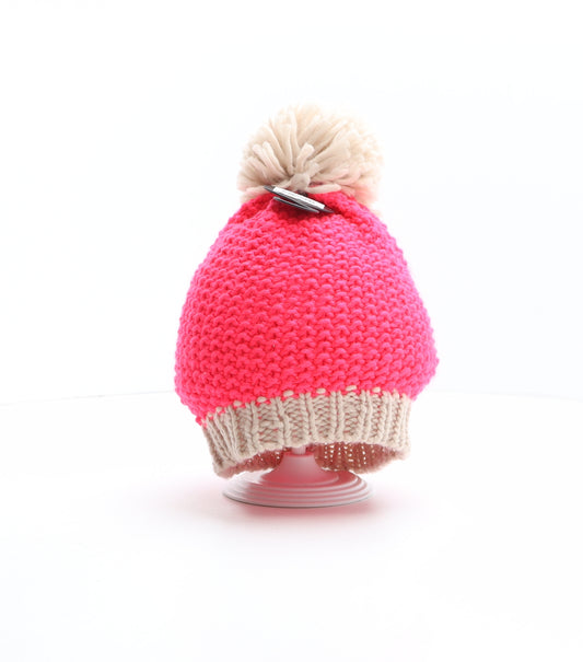 NEXT Womens Pink Acrylic Bobble Hat One Size