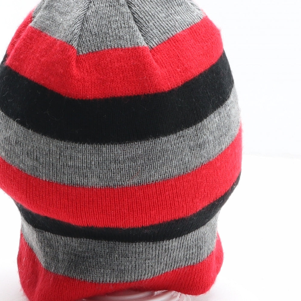 Manchester United Boys Multicoloured Striped Acrylic Beanie One Size - Manchester United