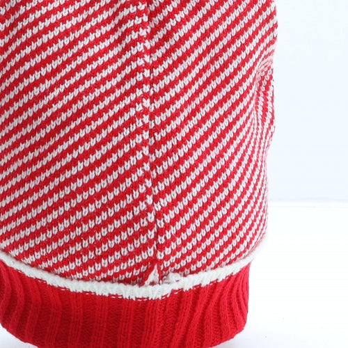 Arsenal Mens Red Striped Acrylic Beanie One Size