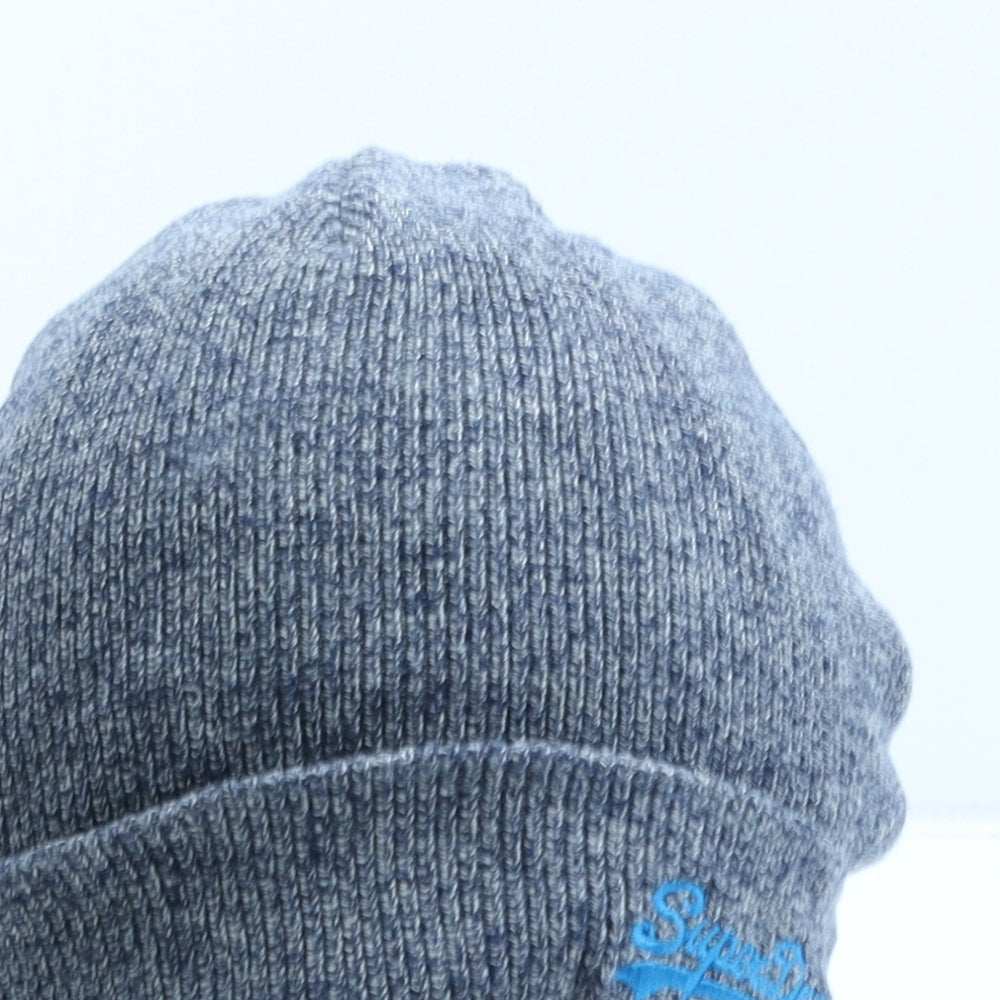 Superdry Mens Blue Cotton Beanie One Size